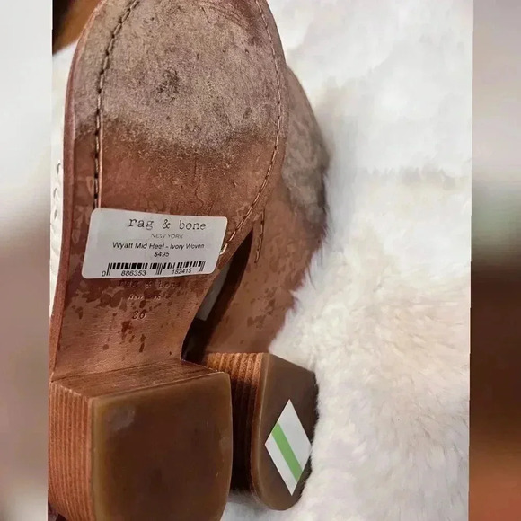 Rag & Bone Wyatt Mid
Heel Sandal In Ivory Woven - Picture 6 of 9